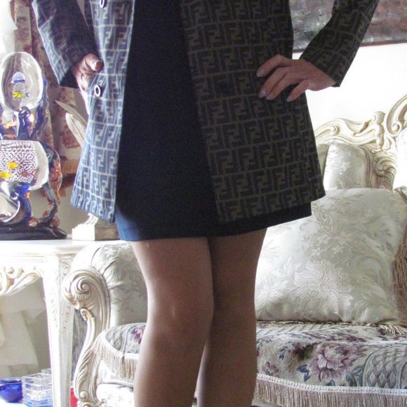 Rare FENDI Vintage Zucca Canvas dress-y trench/coat/jacket IT 42,US 2-6,XS-S - Picture 3 of 11